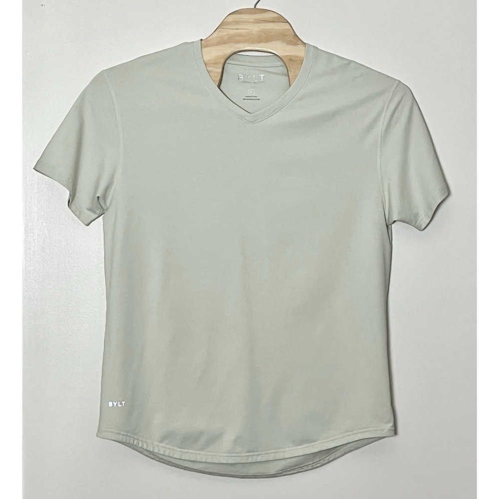 BYLT Premium Basics Drop Cut T-Shirt Men's XL Mint Green V Neck Gym Luxury